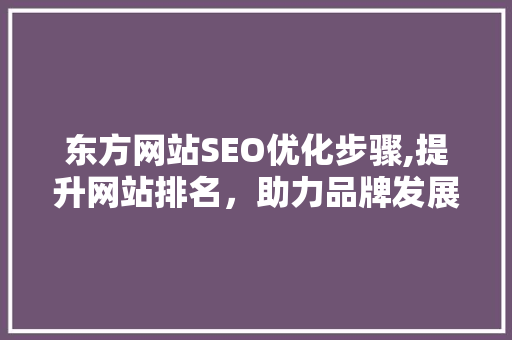 东方网站SEO优化步骤,提升网站排名，助力品牌发展
