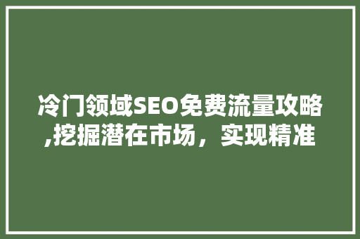 冷门领域SEO免费流量攻略,挖掘潜在市场，实现精准引流