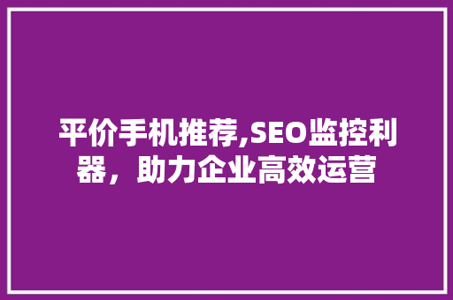 平价手机推荐,SEO监控利器，助力企业高效运营