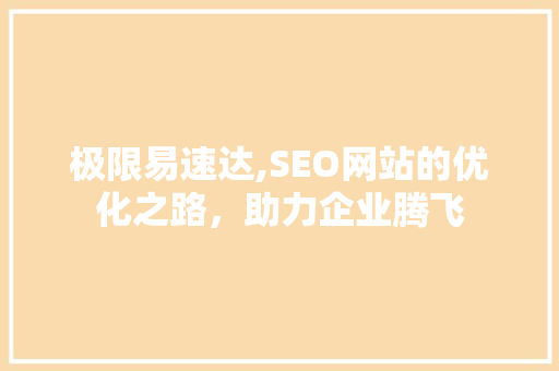极限易速达,SEO网站的优化之路，助力企业腾飞