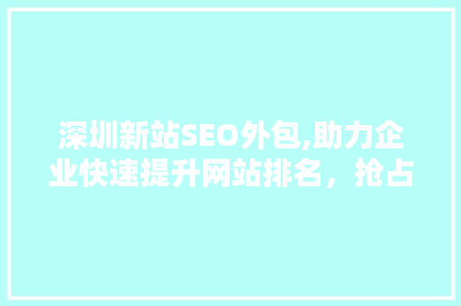 深圳新站SEO外包,助力企业快速提升网站排名，抢占市场先机