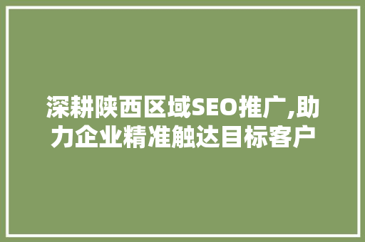 深耕陕西区域SEO推广,助力企业精准触达目标客户
