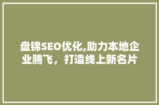 盘锦SEO优化,助力本地企业腾飞，打造线上新名片