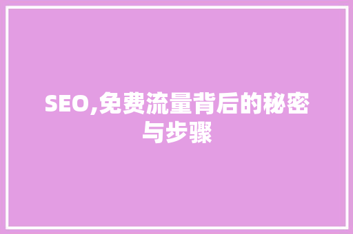 SEO,免费流量背后的秘密与步骤