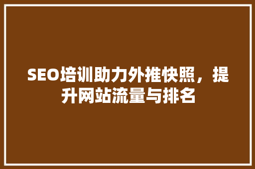 SEO培训助力外推快照，提升网站流量与排名