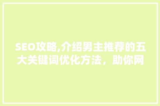 SEO攻略,介绍男主推荐的五大关键词优化方法，助你网站排名飙升！