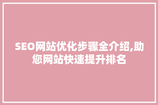SEO网站优化步骤全介绍,助您网站快速提升排名