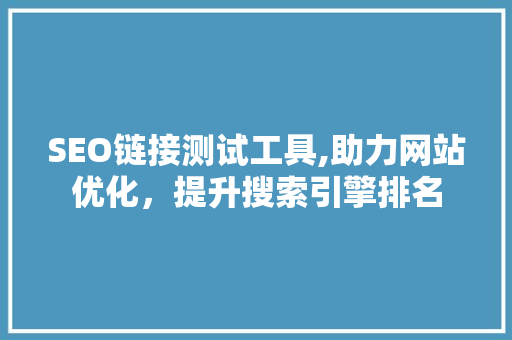 SEO链接测试工具,助力网站优化，提升搜索引擎排名