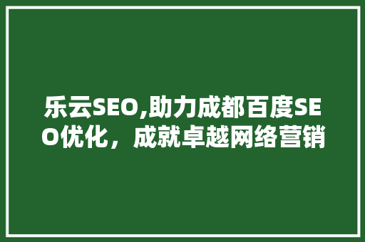乐云SEO,助力成都百度SEO优化，成就卓越网络营销之路