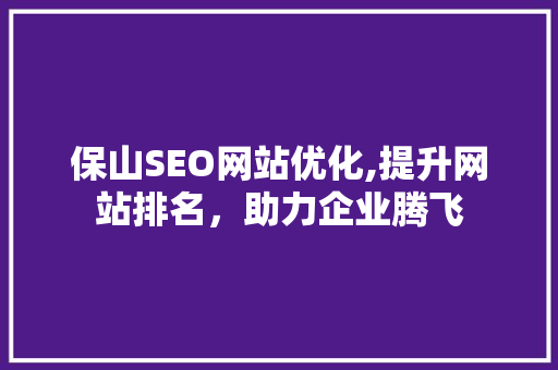 保山SEO网站优化,提升网站排名，助力企业腾飞