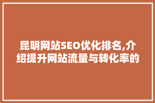 昆明网站SEO优化排名,介绍提升网站流量与转化率的方法