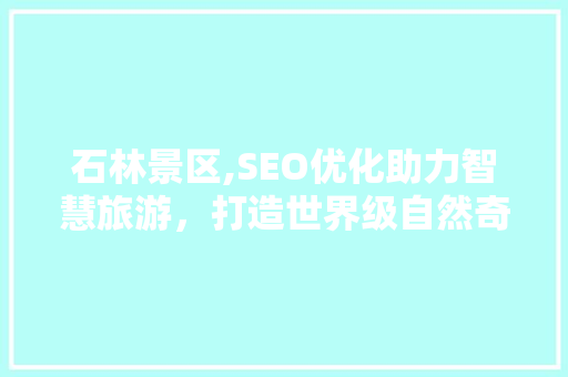 石林景区,SEO优化助力智慧旅游，打造世界级自然奇观品牌