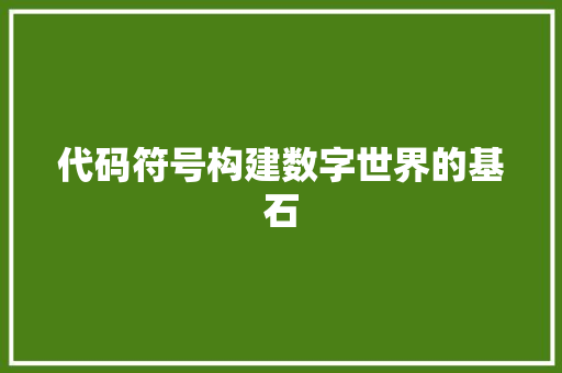 代码符号构建数字世界的基石