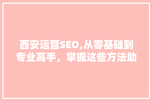 西安运营SEO,从零基础到专业高手，掌握这些方法助你一臂之力