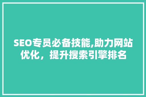 SEO专员必备技能,助力网站优化，提升搜索引擎排名