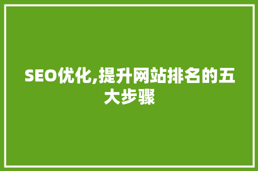 SEO优化,提升网站排名的五大步骤