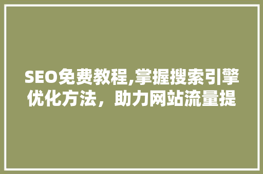 SEO免费教程,掌握搜索引擎优化方法，助力网站流量提升