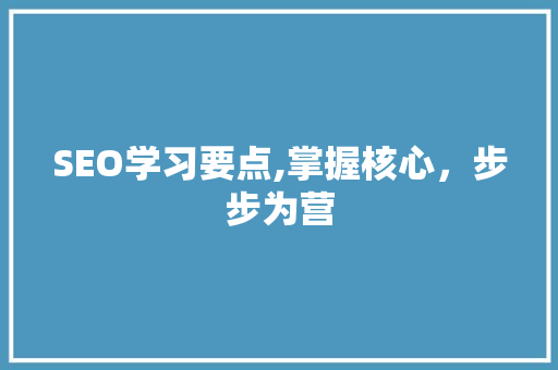SEO学习要点,掌握核心，步步为营