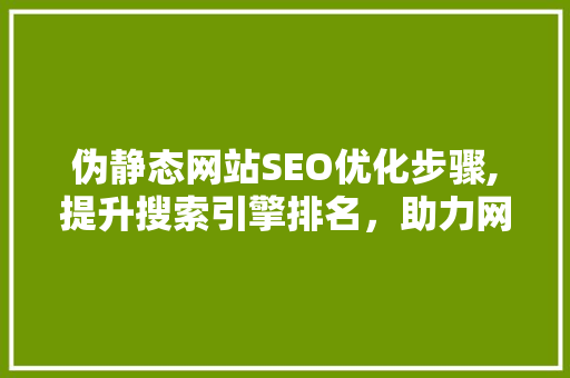 伪静态网站SEO优化步骤,提升搜索引擎排名，助力网站流量增长