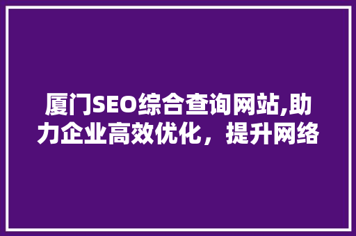 厦门SEO综合查询网站,助力企业高效优化，提升网络竞争力