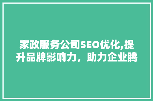 家政服务公司SEO优化,提升品牌影响力，助力企业腾飞  第1张
