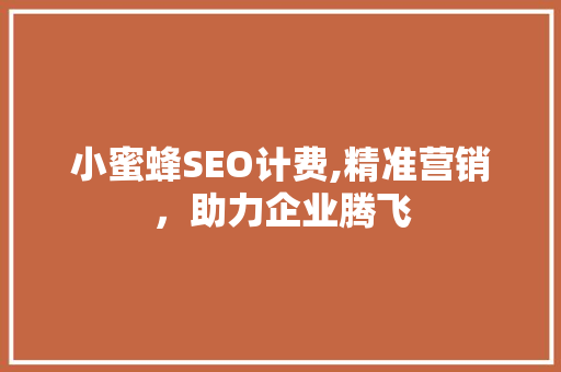小蜜蜂SEO计费,精准营销，助力企业腾飞