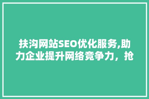 扶沟网站SEO优化服务,助力企业提升网络竞争力，抢占市场先机