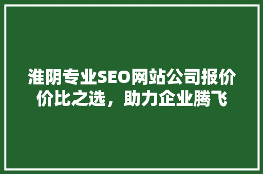 淮阴专业SEO网站公司报价价比之选，助力企业腾飞