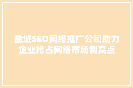 盐城SEO网络推广公司助力企业抢占网络市场制高点