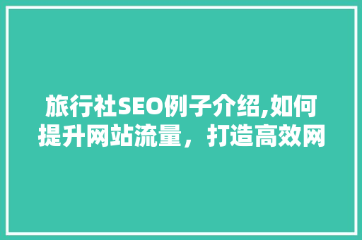 旅行社SEO例子介绍,如何提升网站流量，打造高效网络营销步骤  第1张
