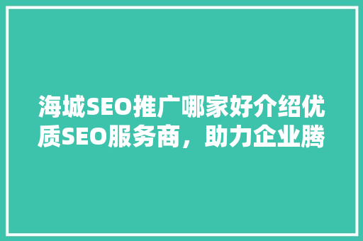 海城SEO推广哪家好介绍优质SEO服务商，助力企业腾飞