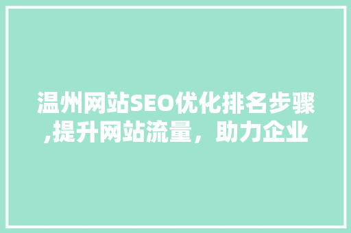 温州网站SEO优化排名步骤,提升网站流量，助力企业腾飞