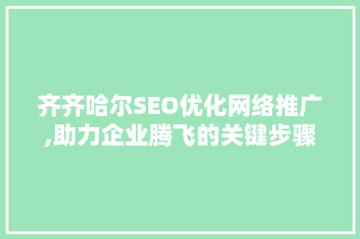 齐齐哈尔SEO优化网络推广,助力企业腾飞的关键步骤