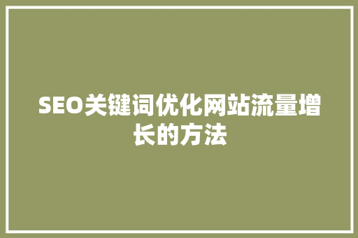 SEO关键词优化网站流量增长的方法