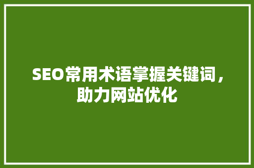 SEO常用术语掌握关键词，助力网站优化
