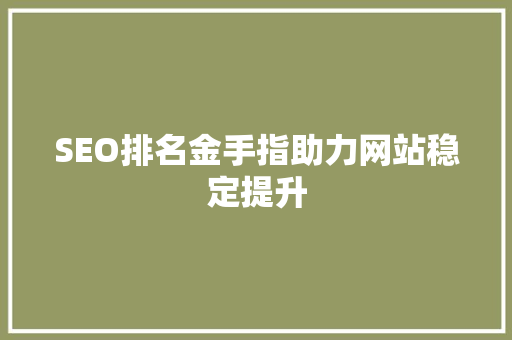 SEO排名金手指助力网站稳定提升