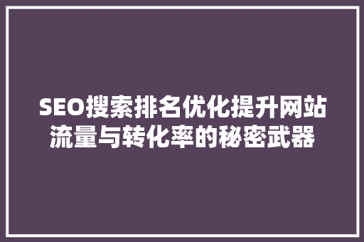 SEO搜索排名优化提升网站流量与转化率的秘密武器