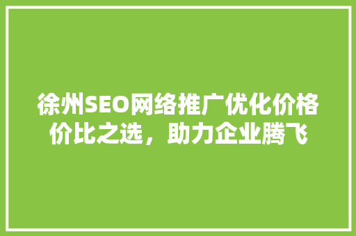 徐州SEO网络推广优化价格价比之选，助力企业腾飞  第1张