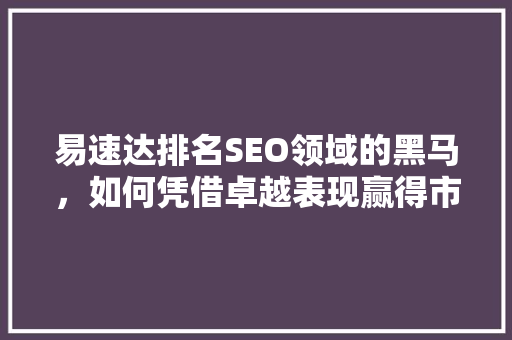 易速达排名SEO领域的黑马，如何凭借卓越表现赢得市场青睐