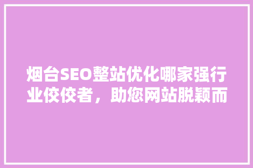 烟台SEO整站优化哪家强行业佼佼者，助您网站脱颖而出