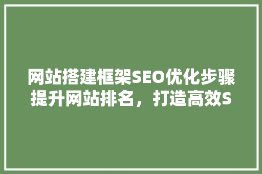 网站搭建框架SEO优化步骤提升网站排名，打造高效SEO方法