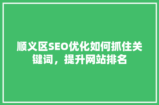 顺义区SEO优化如何抓住关键词，提升网站排名  第1张
