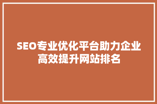 SEO专业优化平台助力企业高效提升网站排名