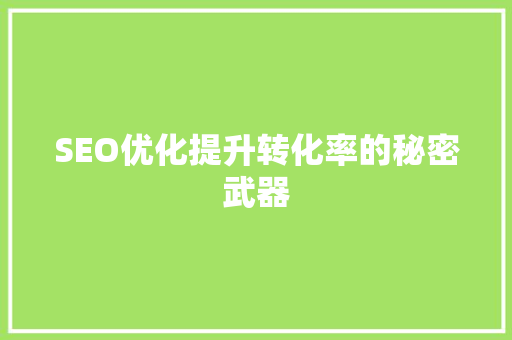 SEO优化提升转化率的秘密武器