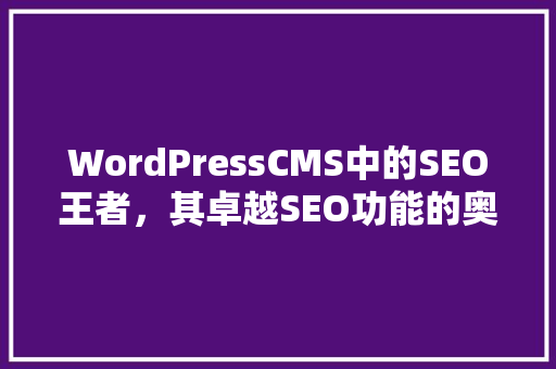 WordPressCMS中的SEO王者，其卓越SEO功能的奥秘