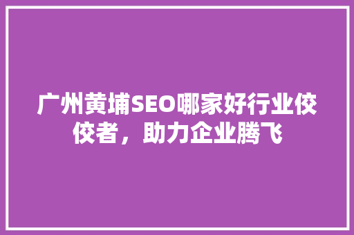 广州黄埔SEO哪家好行业佼佼者，助力企业腾飞