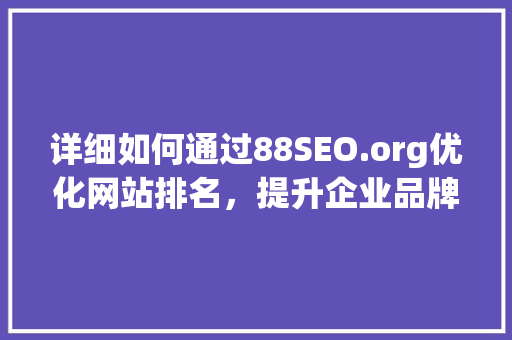 详细如何通过88SEO.org优化网站排名，提升企业品牌影响力
