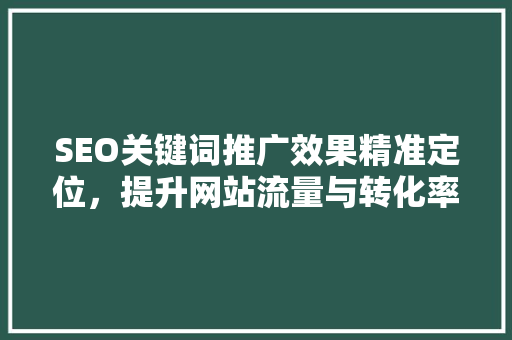 SEO关键词推广效果精准定位，提升网站流量与转化率