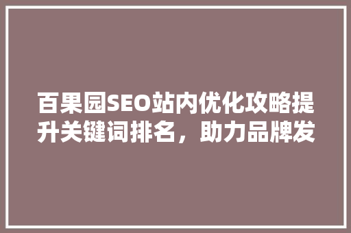 百果园SEO站内优化攻略提升关键词排名，助力品牌发展