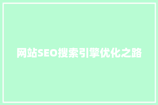 网站SEO搜索引擎优化之路